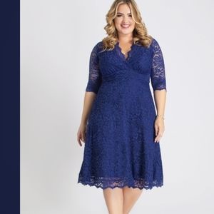 Kiyonna Size 3X Lace Royal Blue Dress